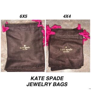 BRAND NEW KATE SPADE JEWELRY DRAWSTRING BAGS SIZES 6X5 AND 4X4!